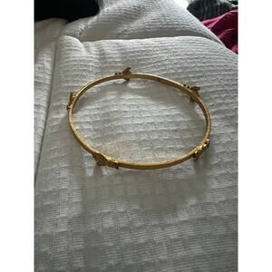Julie Vos 24K Gold Plate Bee Stacking Bangle Bracelet - Lightly Hammered